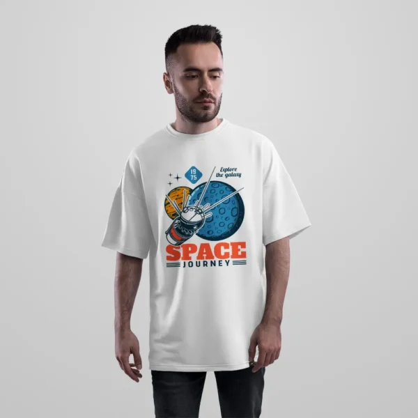 تیشرت اورسایز طرح ماهواره Space Journey کد 16582