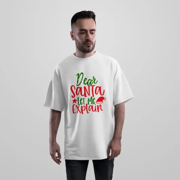 تیشرت اورسایز کریسمس نوشته Dear Santa Let Me Explain کد 17655