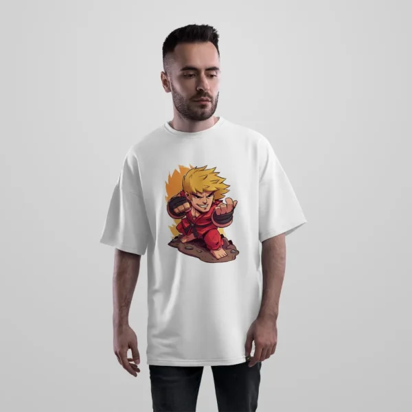 تیشرت اورسایز بازی استریت فایتر طرح کن مبارز (Ken Masters) کد 1820