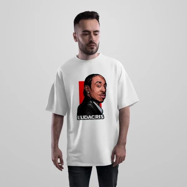 تیشرت اورسایز طرح پرتره لوداکریس (Ludacris) کد 18674