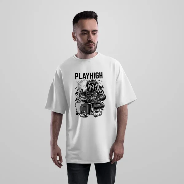 تیشرت اورسایز فضانورد طرح ربات نشسته Playhigh کد 19122
