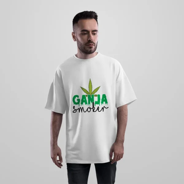 تیشرت اورسایز نوشته Ganja Smoker کد 19630