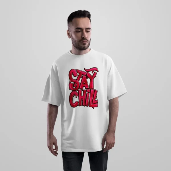 تیشرت اورسایز نوشته Stay Chill کد 2125