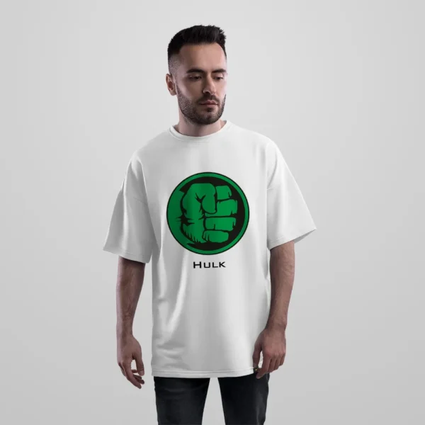 تیشرت اورسایز مارول طرح لوگوی مشت هالک (Hulk)