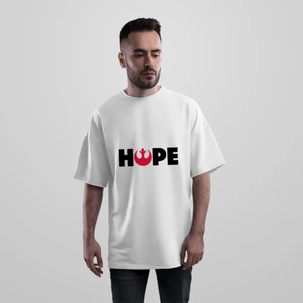 تیشرت اورسایز جنگ ستارگان طرح تایپوگرافی Hope کد 2685