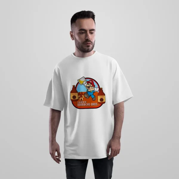 تیشرت اورسایز سوپر ماریو طرح Super Borracho Bros