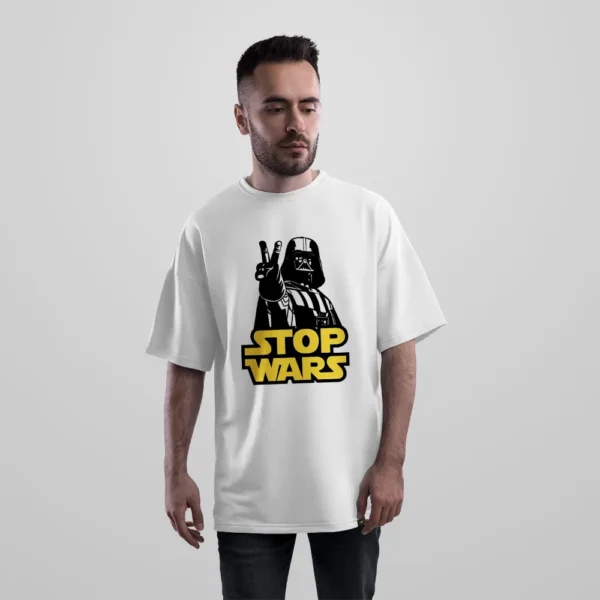 تیشرت اورسایز جنگ ستارگان طرح Stop Wars کد 3398