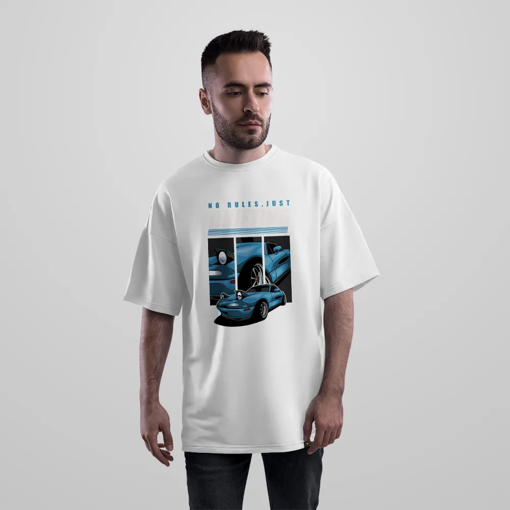 تیشرت اورسایز مزدا میاتا طرح No Rules Just Drive