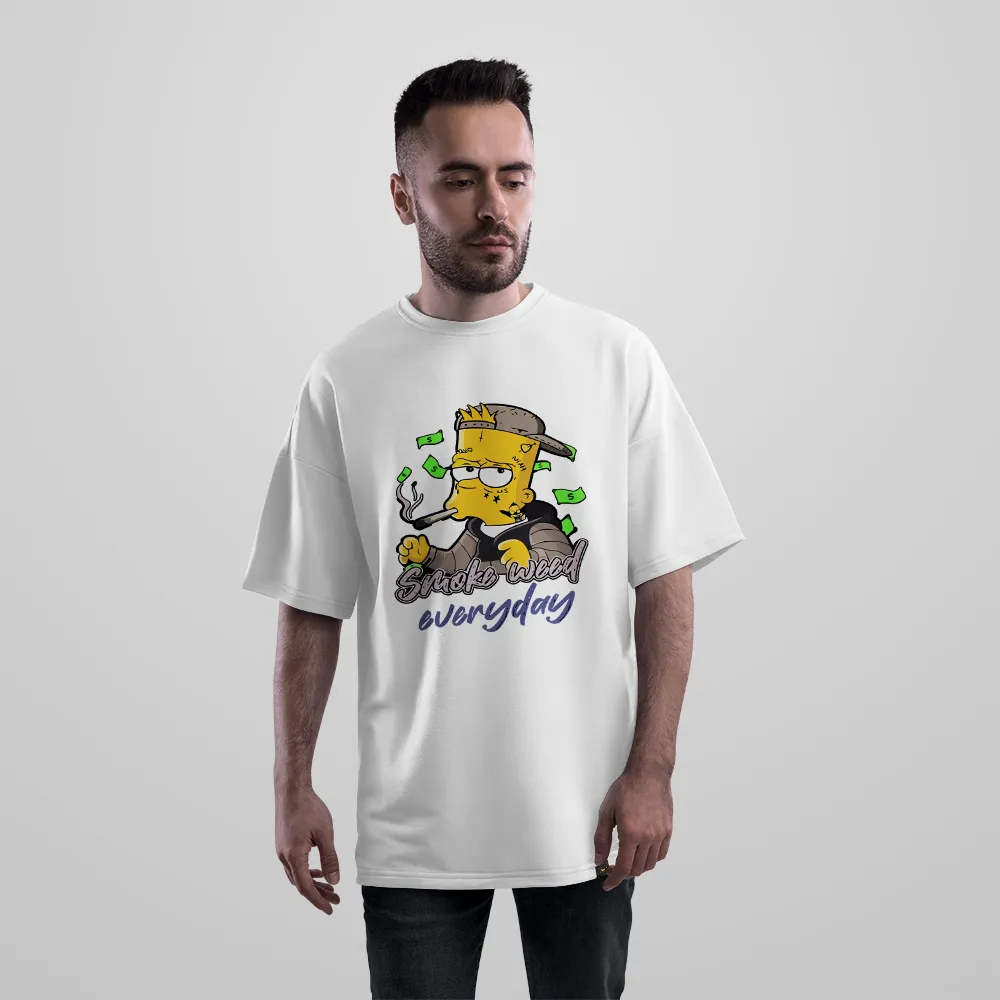 تیشرت اورسایز سیمپسون‌ها طرح بارت و ماری‌جوانا (Bart Simpson)