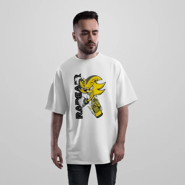 تیشرت اورسایز سونیک طرح سوپر سونیک طلایی (Super Sonic)