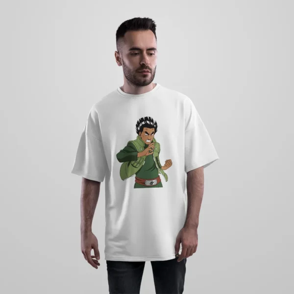 تیشرت اورسایز انیمه ناروتو طرح راک لی (Rock Lee)
