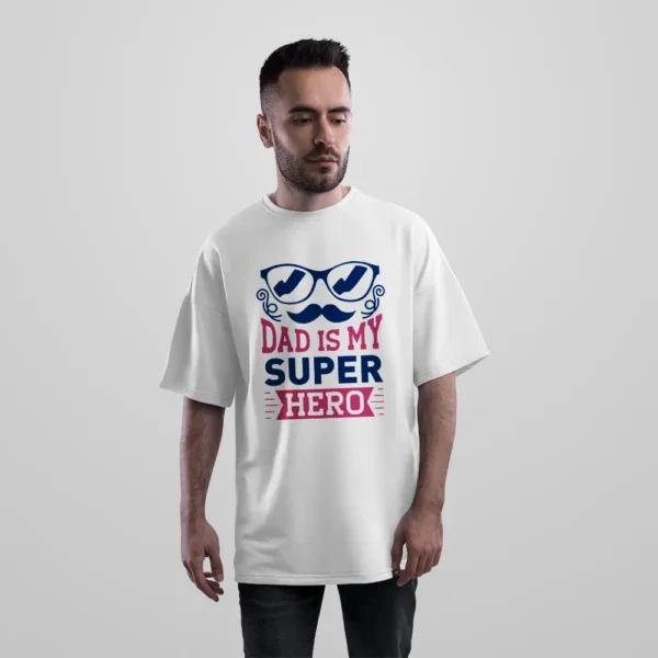 تیشرت اورسایز روز پدر طرح Dad Is My Super Hero کد 7827
