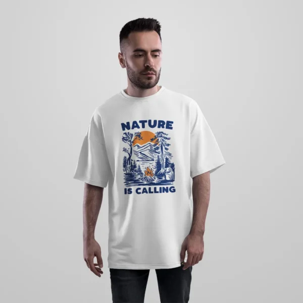 تیشرت اورسایز طبیعت‌گردی طرح Nature Is Calling کد 8351