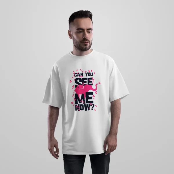 تیشرت اورسایز تایپوگرافی Can You See Me Now کد 9057