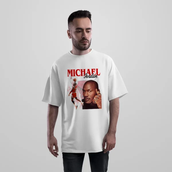 تیشرت اورسایز مایکل جردن طرح پرتره و بسکتبال (Michael Jordan)
