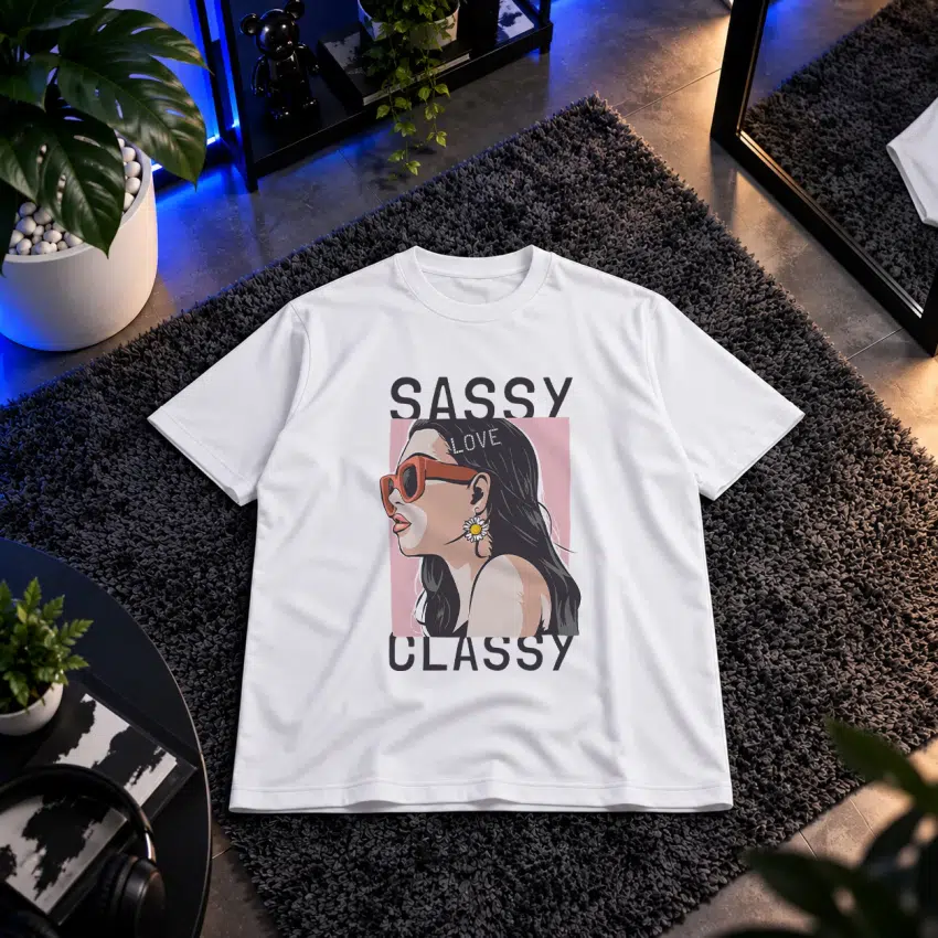 تیشرت دختر طرح Sassy but Classy کد 10037