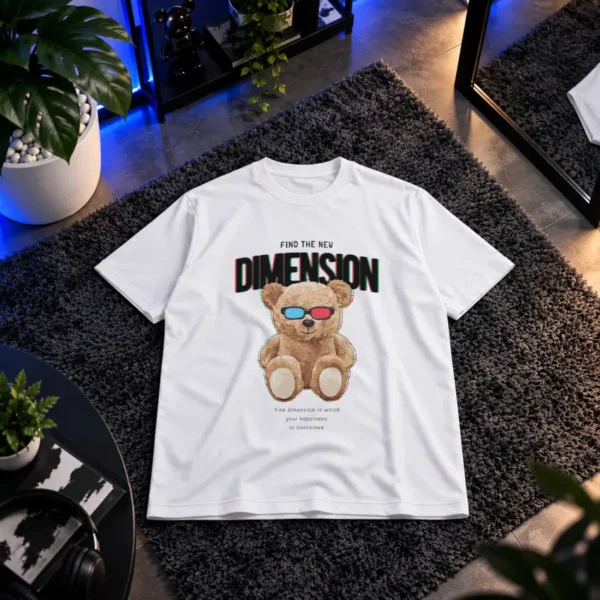تیشرت خرس طرح تایپوگرافی Find the New Dimension کد 10169