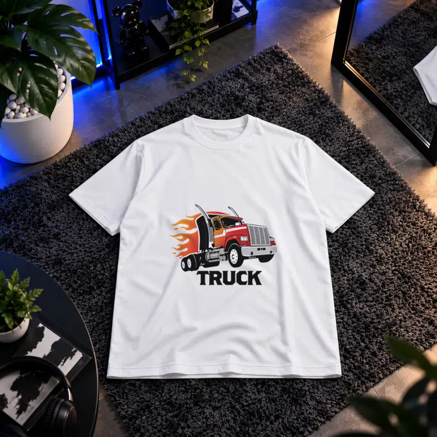 تیشرت کامیون آتشین طرح Truck کد 10611