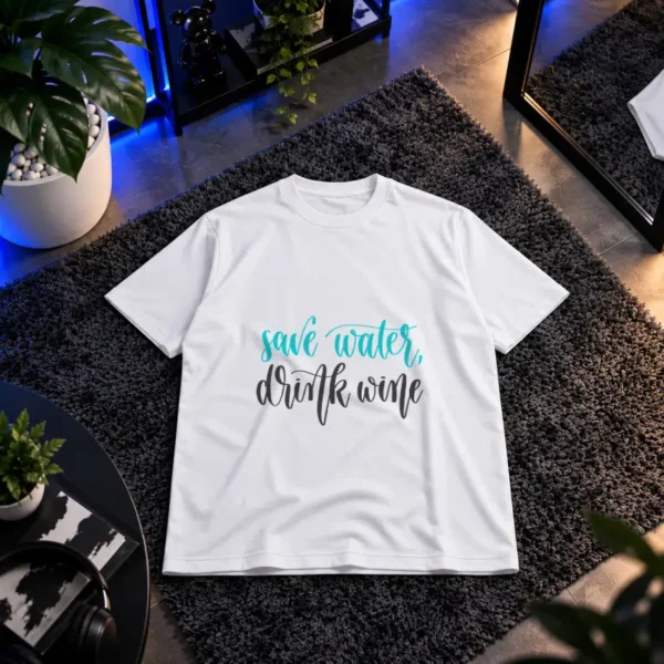 تیشرت نوشته Save Water Drink Wine کد 10779