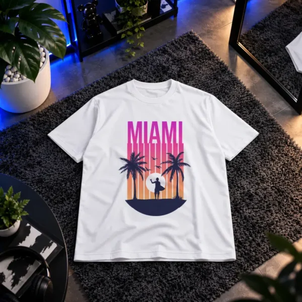 تیشرت ساحلی میامی طرح Miami Sunset کد 10850