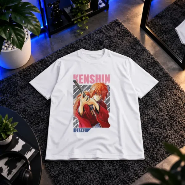 تیشرت انیمه روروونی کنشین طرح شمشیر‌به‌دست (Kenshin) کد 11328