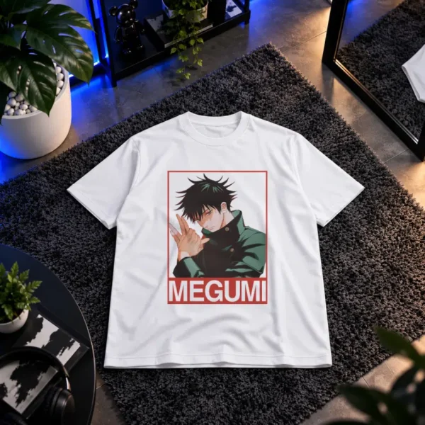تیشرت انیمه جوجوتسو کایسن طرح مگومی اشاره‌گر قرمز (Megumi) کد 11499