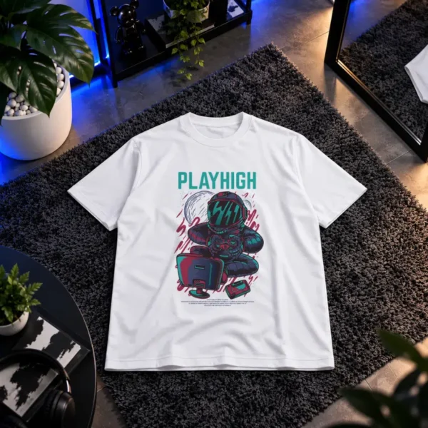 تیشرت گیمر طرح Play High کد 11763