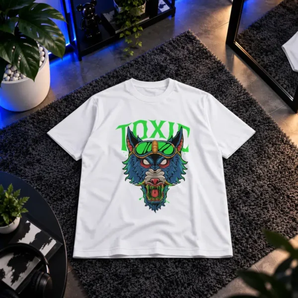 تیشرت گربه سامورایی طرح Toxic کد 11788