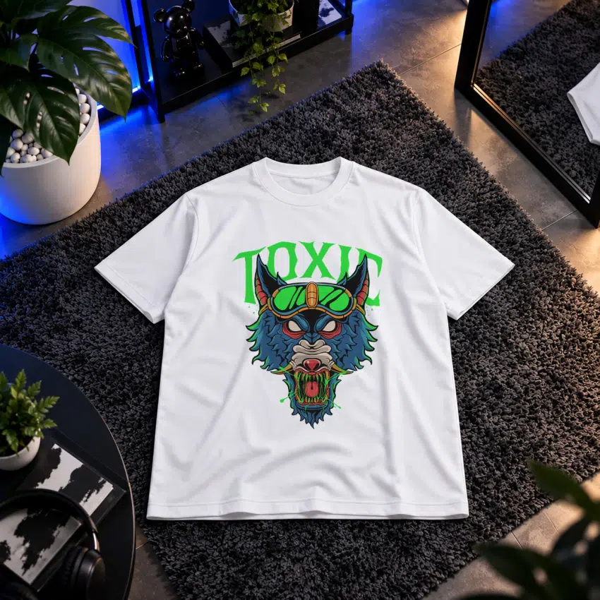 تیشرت گربه سامورایی طرح Toxic کد 11788