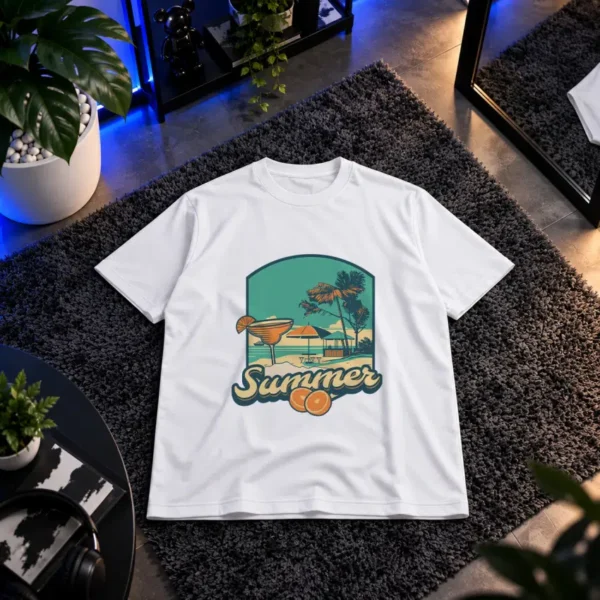 تیشرت تابستانی طرح ساحل و نوشیدنی (Summer)