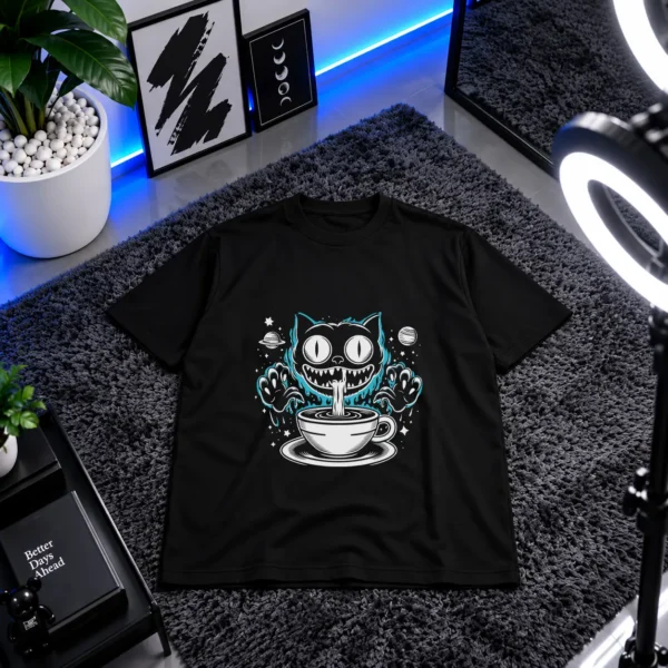 تیشرت گربه فضایی و قهوه (Space Cat) کد 12