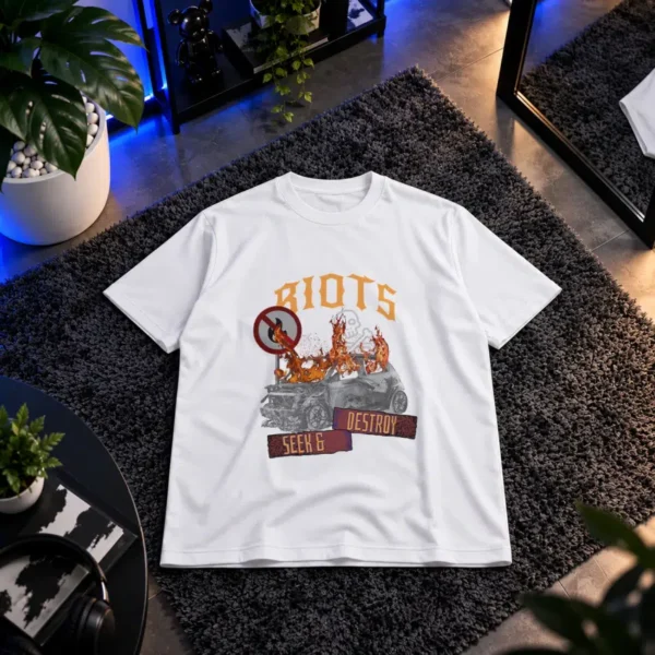 تیشرت استریت‌ویر طرح شورش و نابودی (Riots)