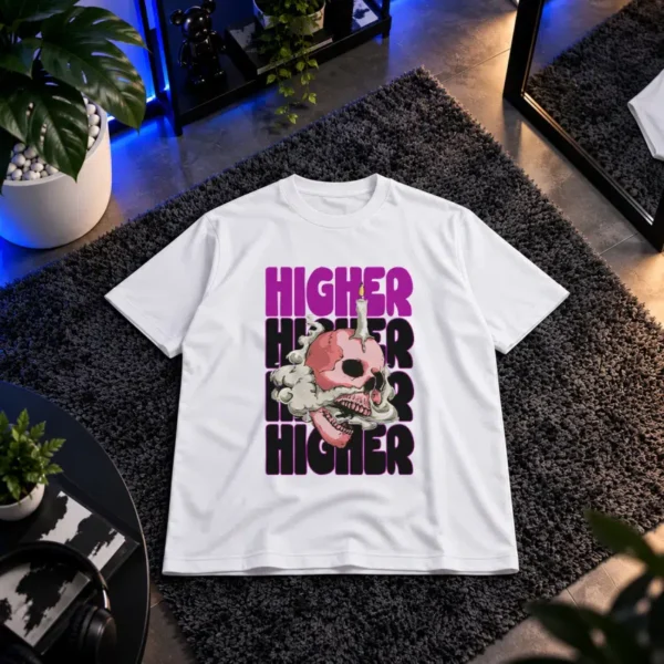 تیشرت جمجمه طرح Higher با سبک استریت‌ویر کد 12085