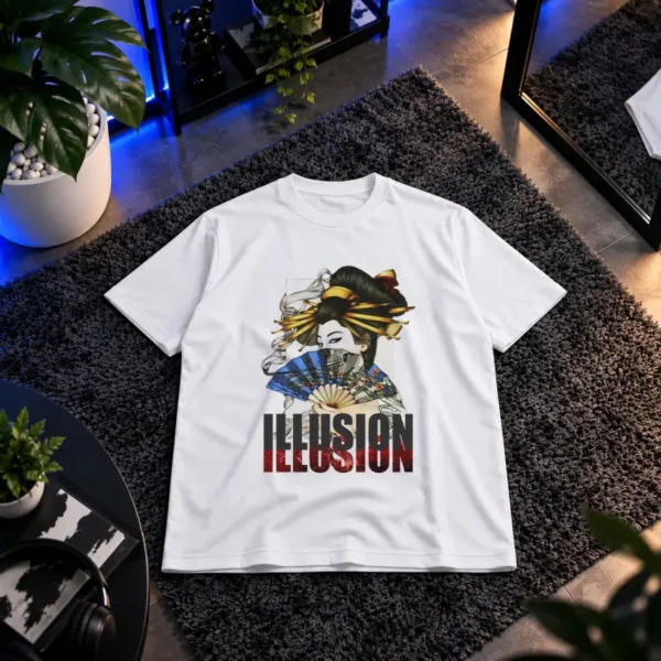 تیشرت گیشا ژاپنی طرح Illusion کد 12093