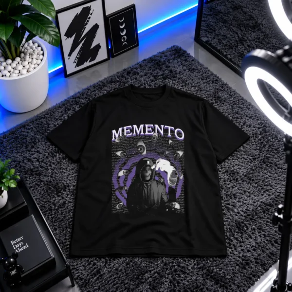 تیشرت تندیس بال‌دار و نوشته Memento کد 1217
