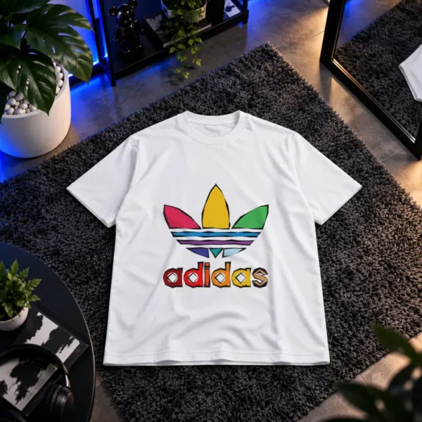 تیشرت آدیداس طرح لوگوی رنگین‌کمانی (Adidas) کد 12217