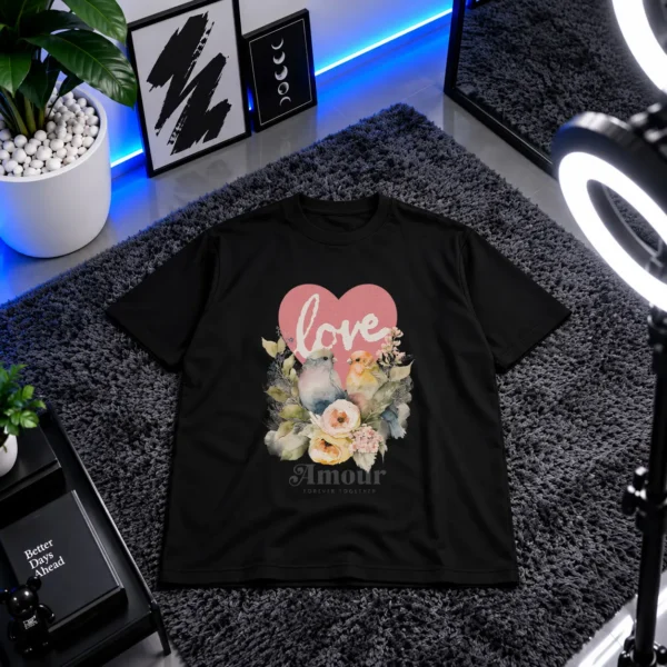 تیشرت عاشقانه طرح Love Amour کد 12395