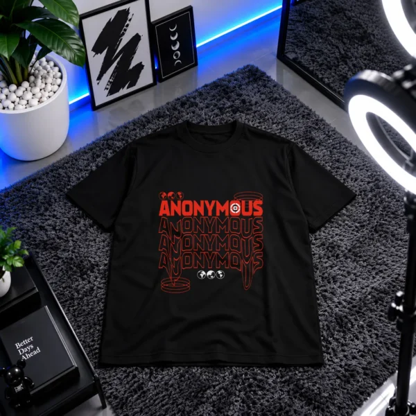 تیشرت Anonymous تایپوگرافی قرمز کد 12607