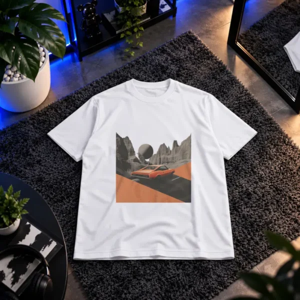 تیشرت ماشین کلاسیک طرح جاده کوهستانی کد 12697