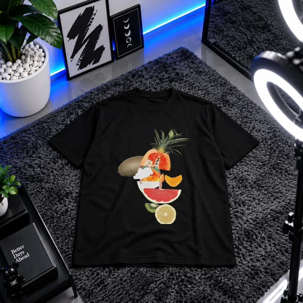 تیشرت میوه طرح کلاژ رنگی کد 12784
