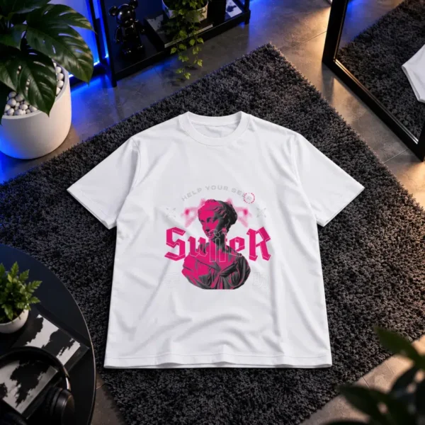 تیشرت گل رز طرح تایپوگرافی Sweet کد 12850