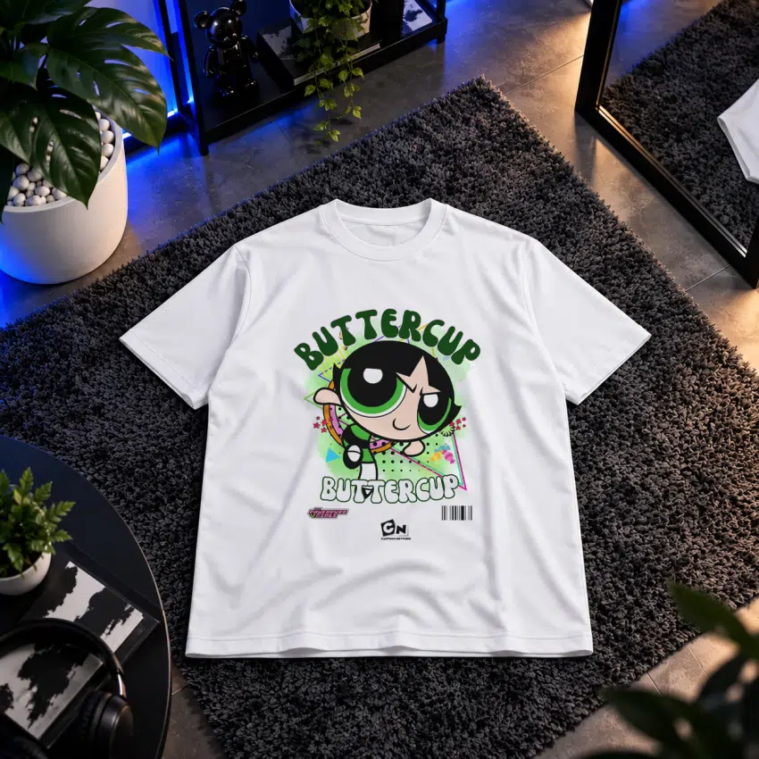 تیشرت پاورپاف گرلز طرح باترکاپ (Buttercup) کد 13393