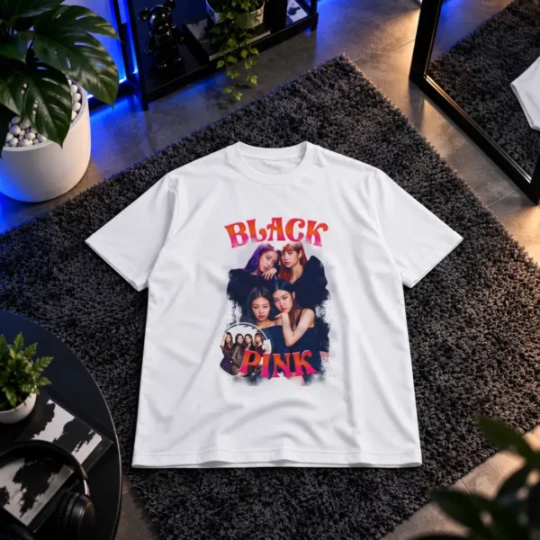 تیشرت گروه بلک‌پینک طرح پرتره اعضا (BLACKPINK) کد 13526