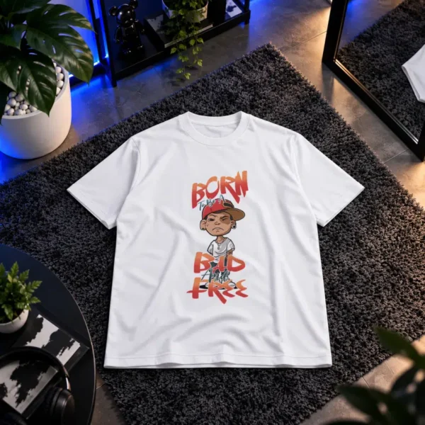 تیشرت کارتونی طرح Born Bad Free کد 13641