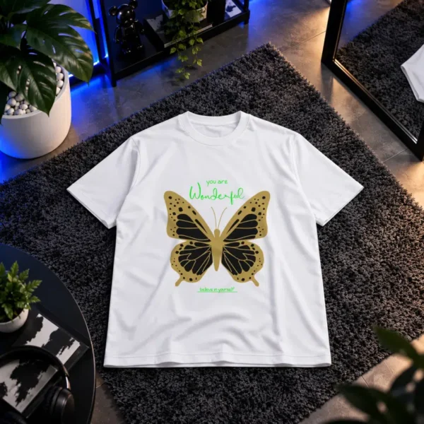 تیشرت طرح پروانه You Are Wonderful کد 13928