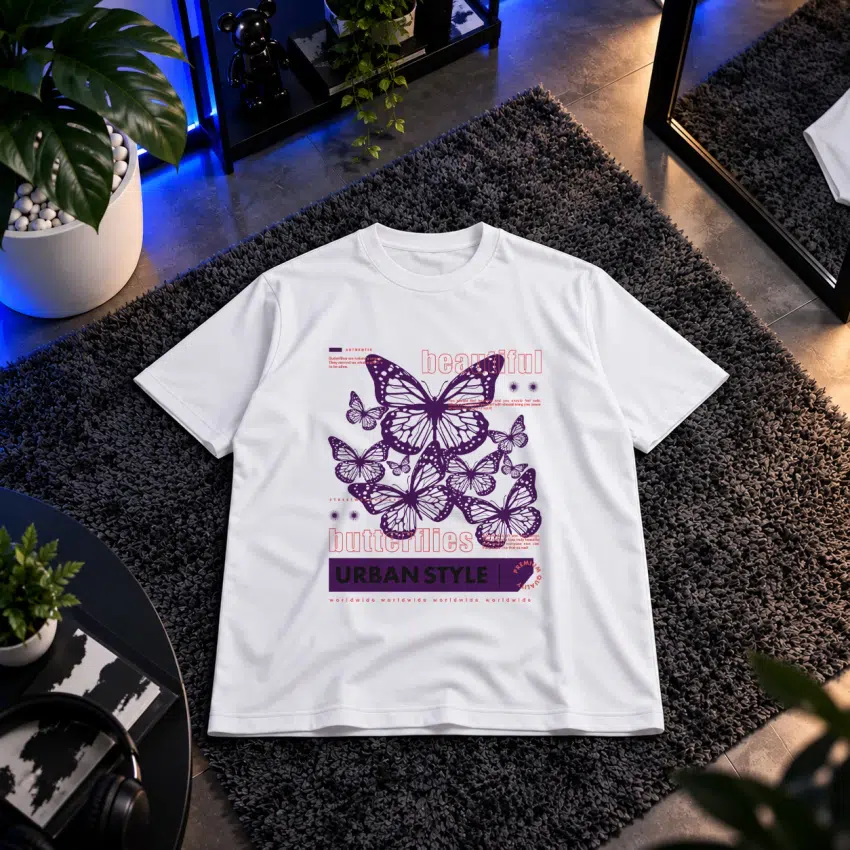 تیشرت طرح چند پروانه Urban Style کد 13956