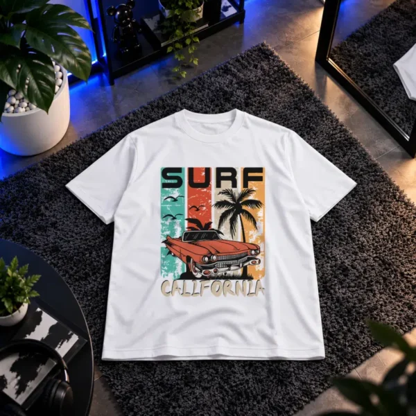 تیشرت ماشین کلاسیک طرح Surf California کد 14174