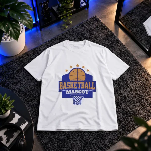 تیشرت بسکتبال طرح Mascot آبی کد 14322