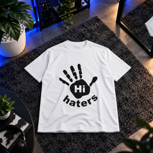 تیشرت طرح دست Hi Haters کد 14626