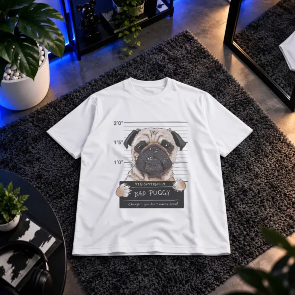 تیشرت سگ طرح بازداشت (Bad Puggy) کد 14965